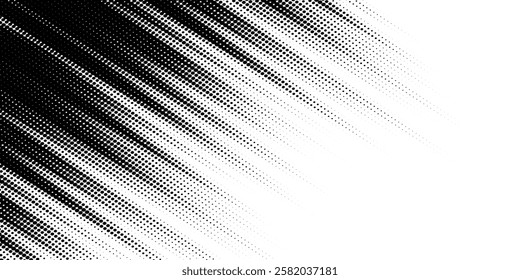grunge Halftone white and black dots pattern and black gradient grunge texture background. Dotted line comic sport style vector illustration