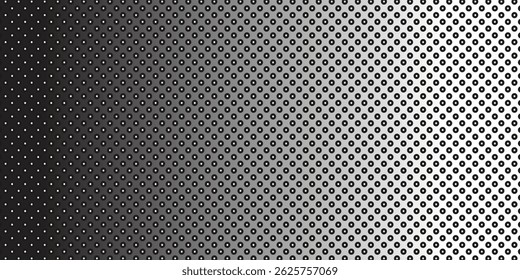 grunge Padrão de pontos brancos e pretos de meio-tom e fundo de textura grunge gradiente preto. Linha pontilhada ilustração de vetor de estilo de quadrinhos