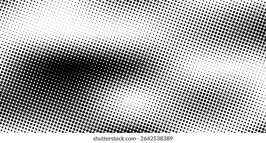 grunge Halftone white and black dots pattern and black gradient grunge texture background. Dotted line comic sport style vector illustration