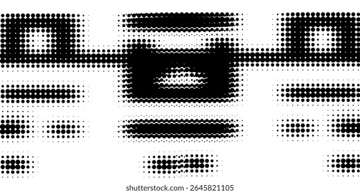 grunge Padrão de pontos brancos e pretos de meio-tom e fundo de textura grunge gradiente preto. Linha pontilhada ilustração de vetor de estilo de quadrinhos. moderno
