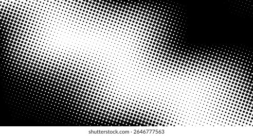 grunge Halftone white and black dots pattern and black gradient grunge texture background. Dotted line comic sport style vector illustration