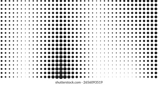 grunge Patrón de puntos blancos y negros semitono y fondo de textura grunge degradado negro. Ilustración vectorial de estilo deportivo de cómic de línea punteada