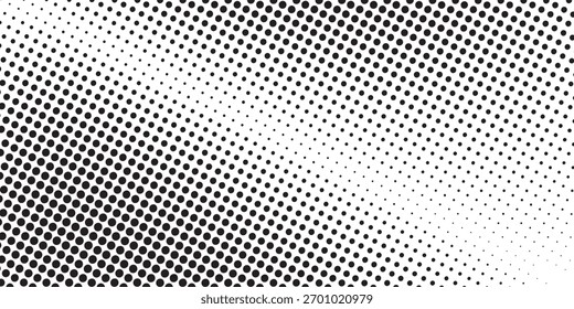 grunge Patrón de puntos blancos y negros de semitono y fondo de textura grunge de gradiente negro. Vector moderno.