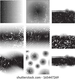 Grunge halftones background 