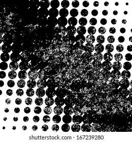 Grunge halftones background 