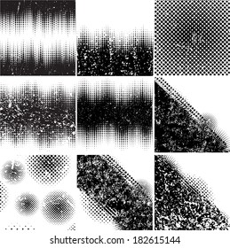Grunge halftones background 
