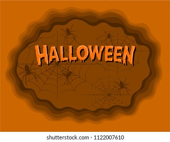 Grunge Halloween background with black spiders, vector illustration,EPS10