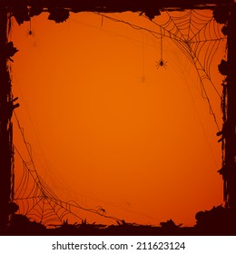 Grunge Halloween Background Black Spiders Illustration Stock Vector ...