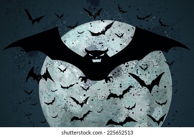 Grunge Halloween bat background