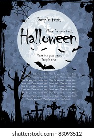Grunge Halloween night background, illustration