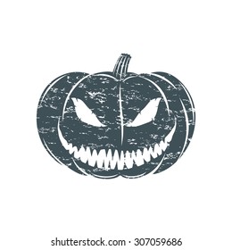 Grunge Halloween pumpkin. Vector illustration.