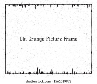 Grunge Halloween vector frame with dripping black paint and textured effect. Horizontal blank banner background. Vector border poster template.