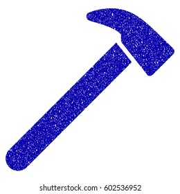 Grunge Hammer rubber seal stamp watermark. Icon symbol with grunge design and scratched texture. Unclean vector blue sign.