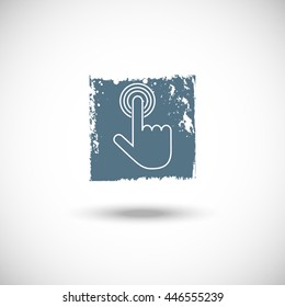 grunge hand click icon, vector