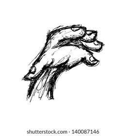 grunge hand in doodle style