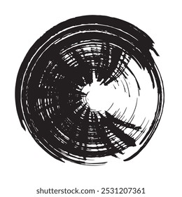 Grunge handgezeichneter abstrakter Kreis, Runder Grunge Vinyl Art Paint