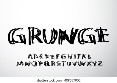 Grunge hand drawn alphabet