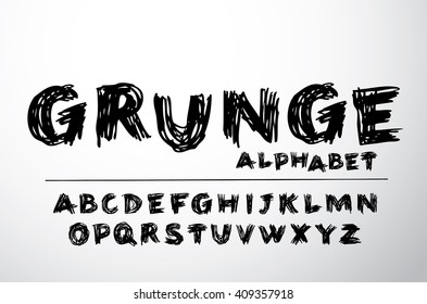 Grunge hand drawn alphabet