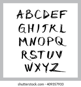 Grunge hand drawn alphabet