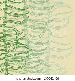 Grunge hand drawn background with aloe vera plants