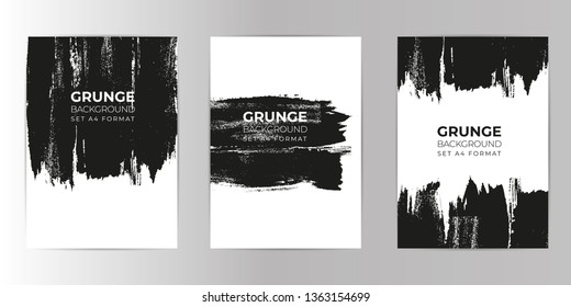 Grunge hand drawn background set A4 format. Watercolor Texture background.