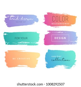 Grunge fondos dibujados a mano en colores de gradientes brillantes