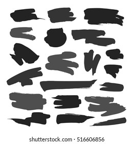Grunge hand drawn banners. Vector set. Brushstroke 