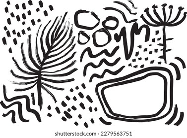 Grunge Hand Drawn Contemporary Abstract Background.