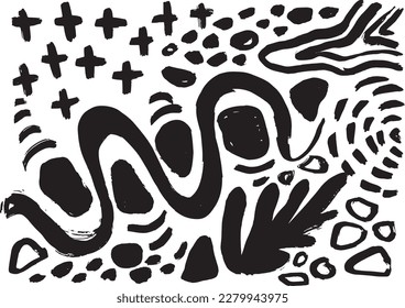 Grunge Hand Drawn Contemporary Abstract Background.