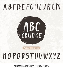 Grunge hand drawn font. Vector illustration