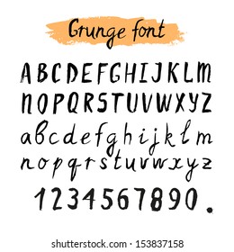 Grunge hand drawn font. Vector illustration