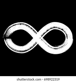 Grunge hand drawn looped paint brush. Curved brush stroke vector illustration