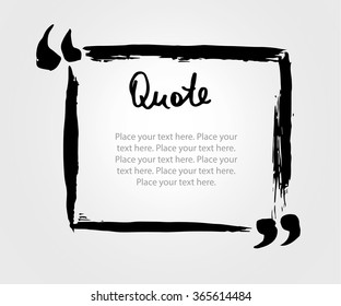 Grunge hand drawn marker blank quote template. Quote bubble with Lettering and calligraphy . Circle business card, paper sheet, information, text collection. Print design form. Vector  illustration