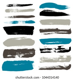 Grunge hand drawn paint brush. Curved brush stroke vector illustration.
