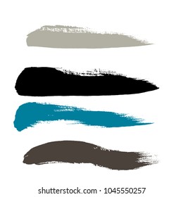 Grunge hand drawn paint brush. Curved brush stroke vector illustration.
