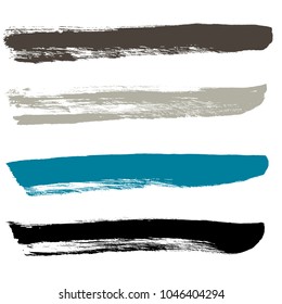 Grunge hand drawn paint brush. Curved brush stroke vector illustration.