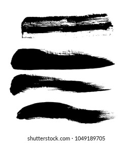 Grunge hand drawn paint brush. Curved brush stroke vector illustration.