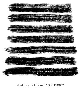 Grunge hand drawn paint brush. Curved brush stroke vector illustration.