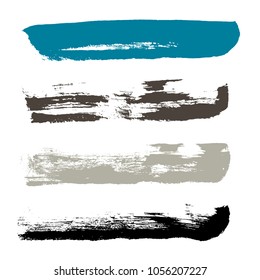 Grunge hand drawn paint brush. Curved brush stroke vector illustration.