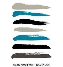 Grunge Hand Drawn Paint Brush. Curved Brush Stroke Vector Illustration.