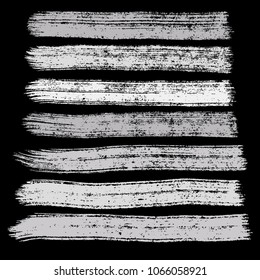 Grunge hand drawn paint brush. Curved brush stroke vector illustration.