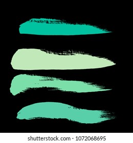 Grunge hand drawn paint brush. Curved brush stroke vector illustration.