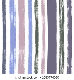 Grunge hand drawn paint brush. Curved brush stroke vector illustration. Stripe seamless pattern.