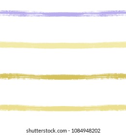 Grunge hand drawn paint brush. Curved brush stroke vector illustration. Stripe seamless pattern.