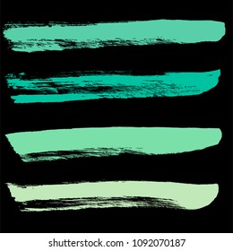Grunge hand drawn paint brush. Curved brush stroke vector illustration.
