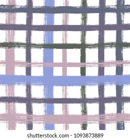 Grunge hand drawn paint brush. Curved brush stroke vector illustration. Stripe seamless pattern.