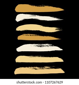 Grunge hand drawn paint brush. Curved brush stroke vector illustration.