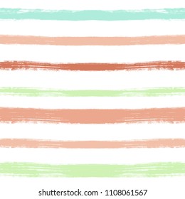 Grunge hand drawn paint brush. Curved brush stroke vector illustration. Stripe seamless pattern.