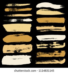 Grunge hand drawn paint brush. Curved brush stroke vector illustration.