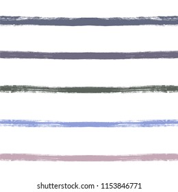 Grunge hand drawn paint brush. Curved brush stroke vector illustration. Stripe seamless pattern.